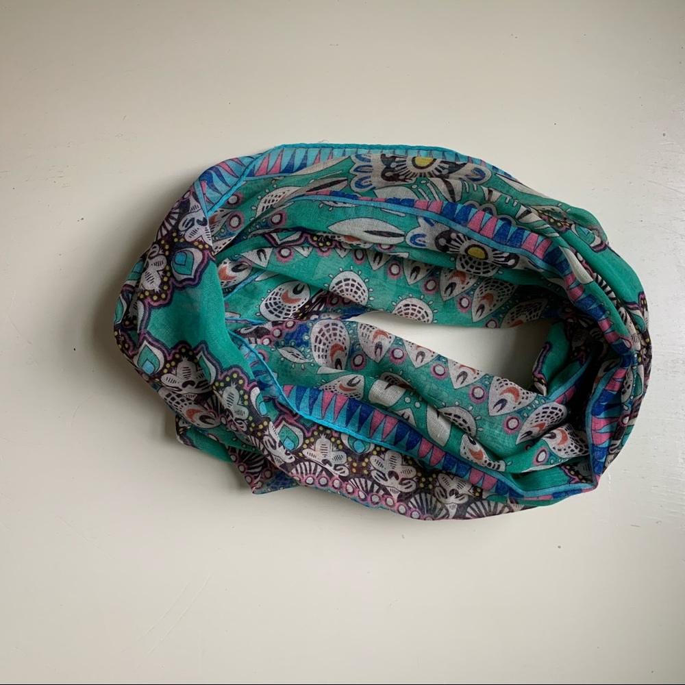 Brightly patterned scarf